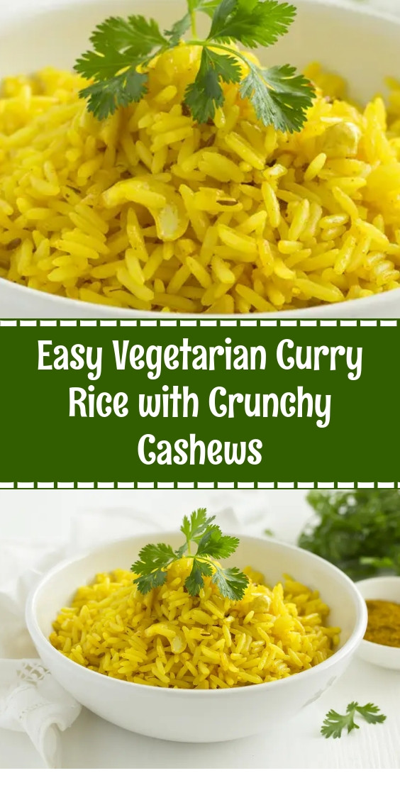 Easy Vegetarian Curry Rice with Crunchy Cashews