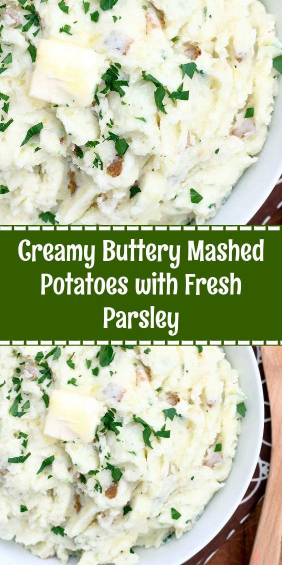 Creamy Buttery Mashed Potatoes with Fresh Parsley