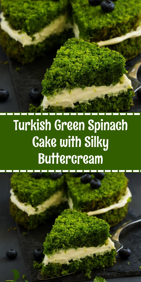 Turkish Green Spinach Cake with Silky Buttercream
