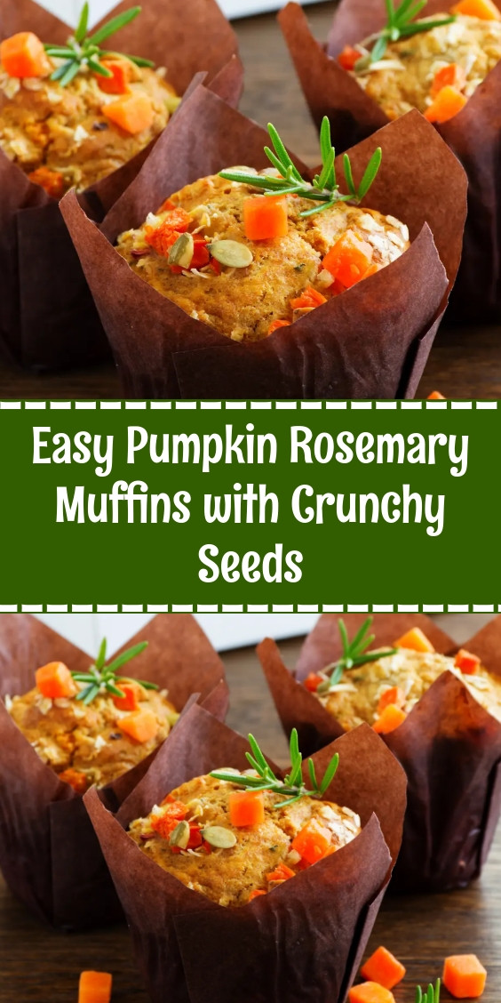 Easy Pumpkin Rosemary Muffins with Crunchy Seeds