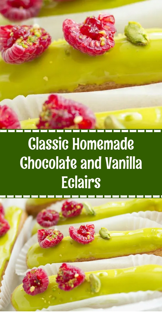 Classic Homemade Chocolate and Vanilla Eclairs