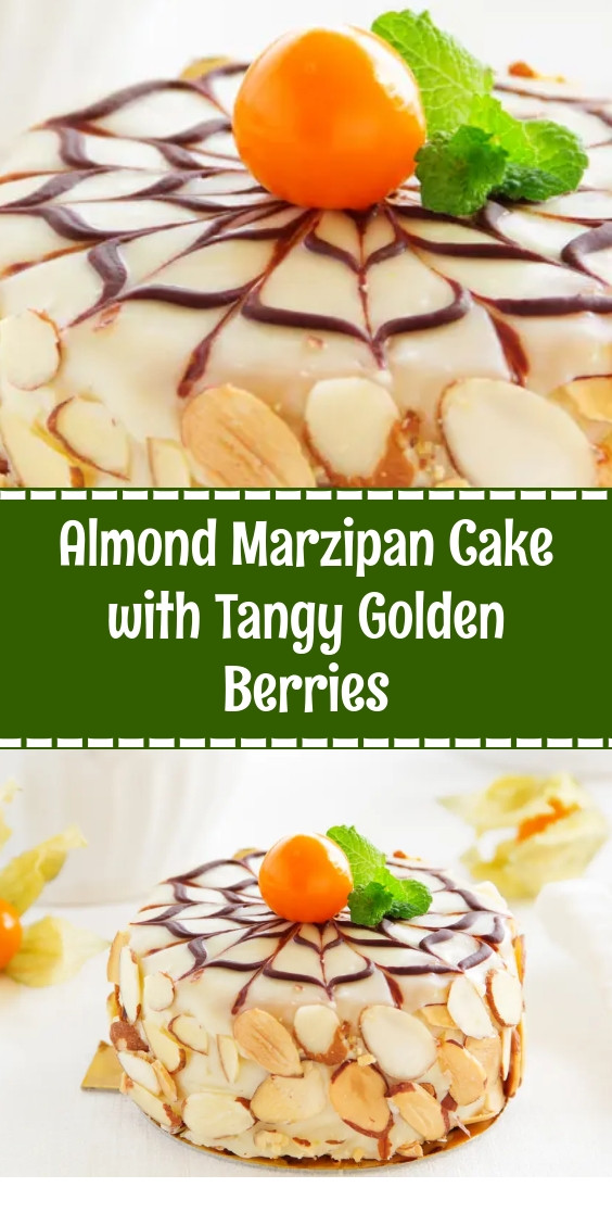 Almond Marzipan Cake with Tangy Golden Berries