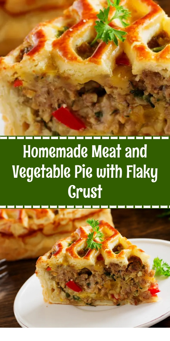 Homemade Meat and Vegetable Pie with Flaky Crust