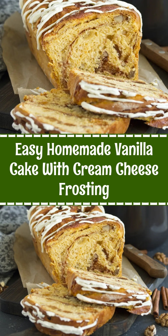Easy Homemade Vanilla Cake With Cream Cheese Frosting